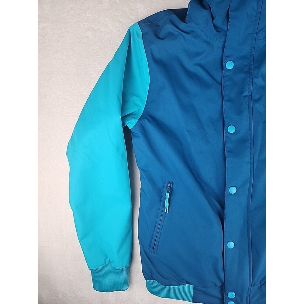 DC Shoes Snowboarding Varsity Jacket Womens L 10K Waterproof Winter Teal/Blue - Picture 2 of 16